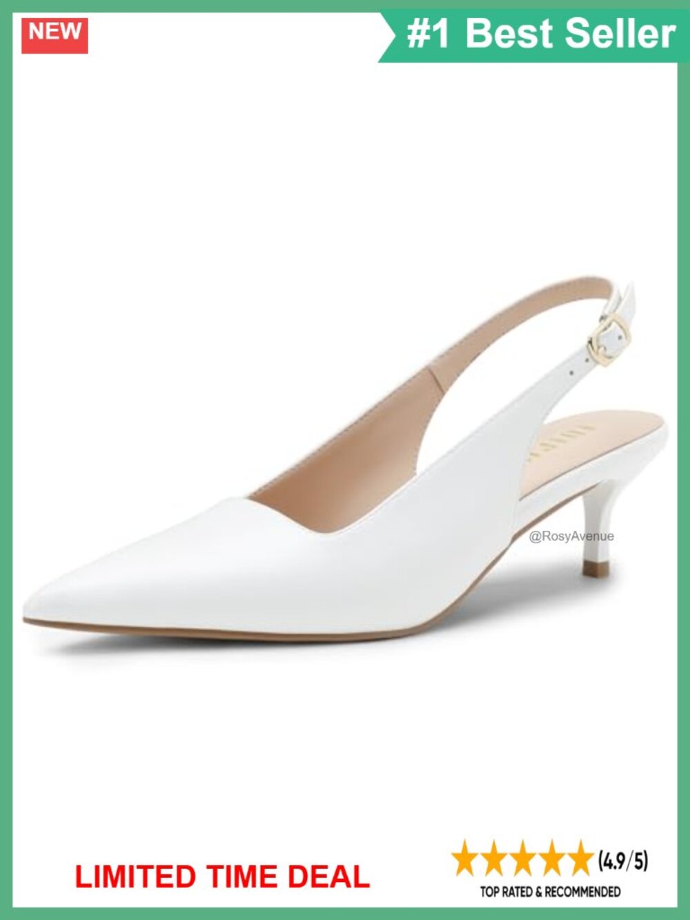 Kitten Heels Closed Toe Slingback Pumps Pointed Toe Dress Shoes